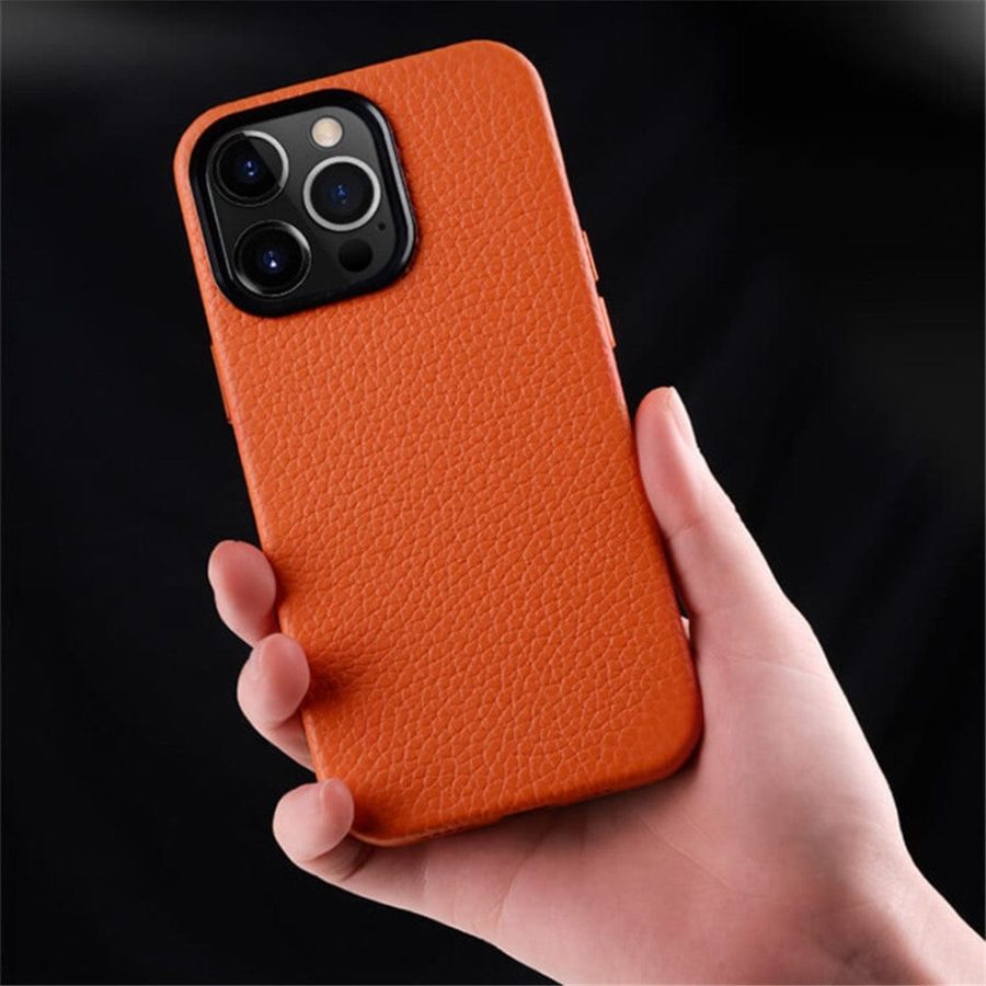 MELKCO For iPhone 13 Pro Case Premium Genuine Leather Phone Cover