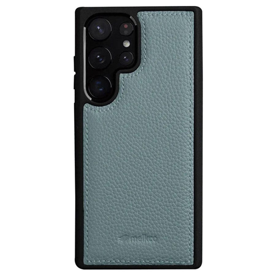 MELKCO For Samsung Galaxy S23 Ultra Case Premium Genuine Leather Coated Slim Phone Cover