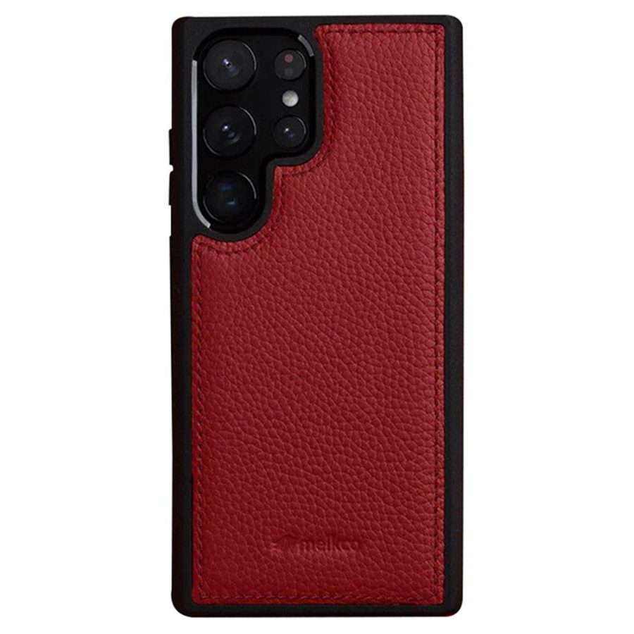 MELKCO For Samsung Galaxy S23 Ultra Case Premium Genuine Leather Coated Slim Phone Cover