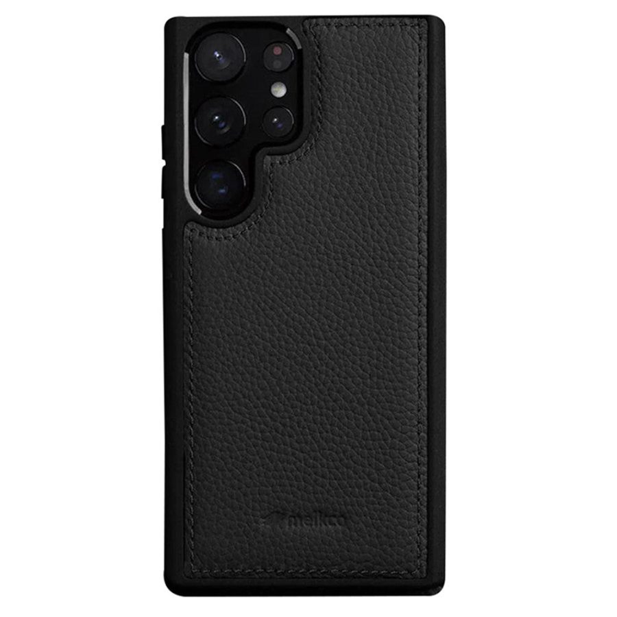 MELKCO For Samsung Galaxy S23 Ultra Case Premium Genuine Leather Coated Slim Phone Cover