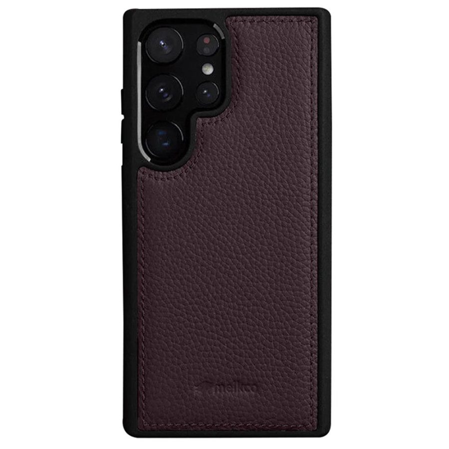 MELKCO For Samsung Galaxy S23 Ultra Case Premium Genuine Leather Coated Slim Phone Cover