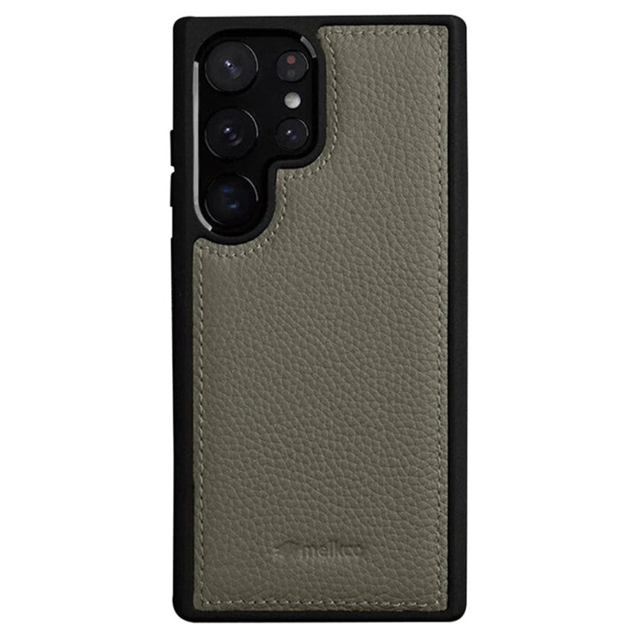 MELKCO For Samsung Galaxy S23 Ultra Case Premium Genuine Leather Coated Slim Phone Cover