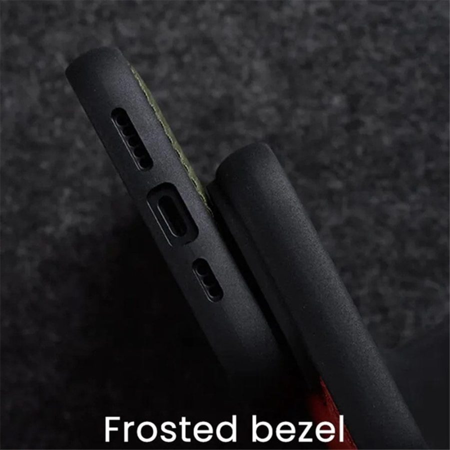 MELKCO For iPhone 14 Pro Max Case Genuine Leather Coated Phone Cover