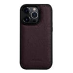 MELKCO For iPhone 14 Pro Max Case Genuine Leather Coated Phone Cover