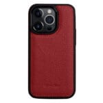 MELKCO For iPhone 14 Pro Case Genuine Leather Coated Phone Cover