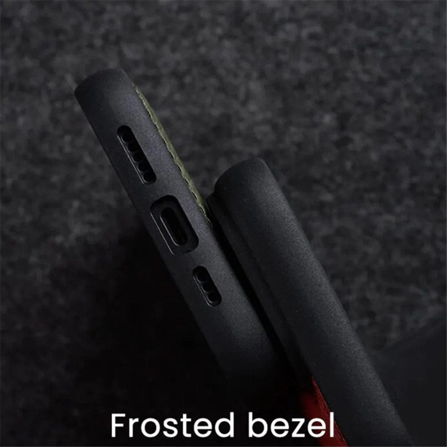 MELKCO For iPhone 14 Pro Case Genuine Leather Coated Phone Cover