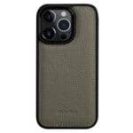 MELKCO For iPhone 14 Pro Case Genuine Leather Coated Phone Cover