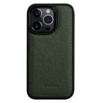 MELKCO For iPhone 14 Pro Case Genuine Leather Coated Phone Cover