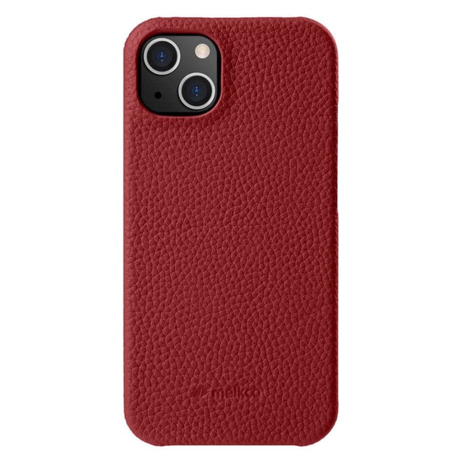 MELKCO For iPhone 15 Case Genuine Leather Phone Cover
