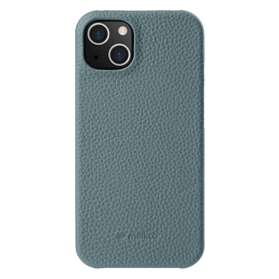 MELKCO For iPhone 15 Plus Case Genuine Leather Phone Cover