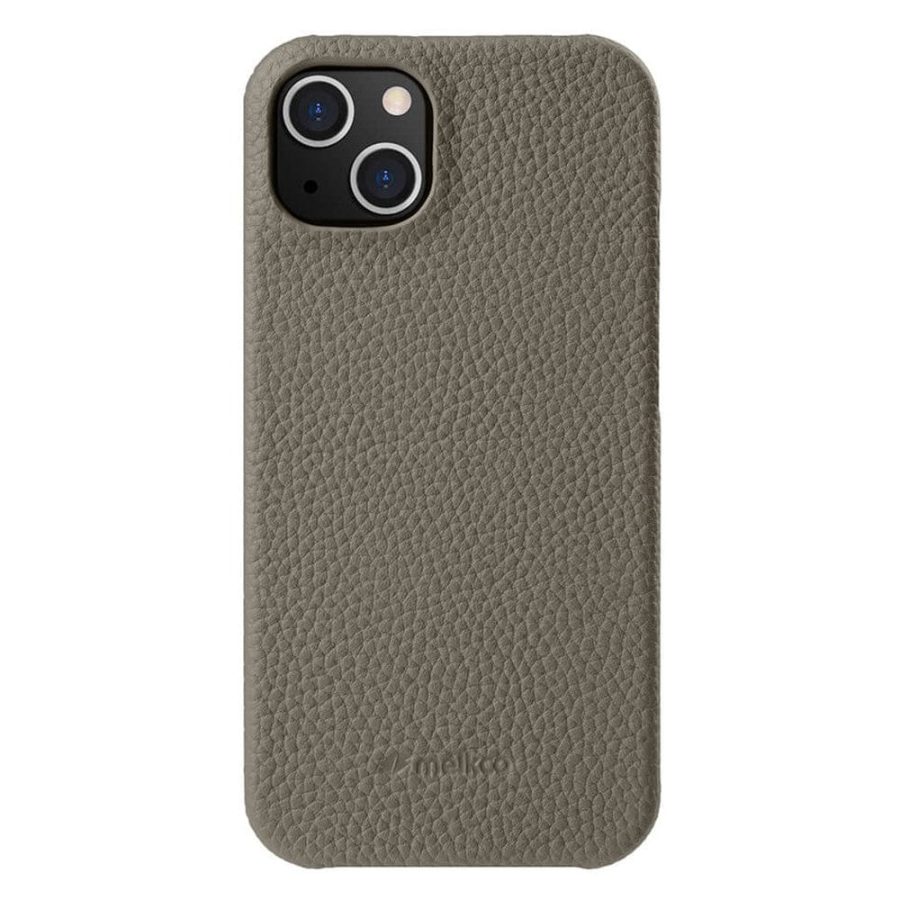 MELKCO For iPhone 15 Plus Case Genuine Leather Phone Cover