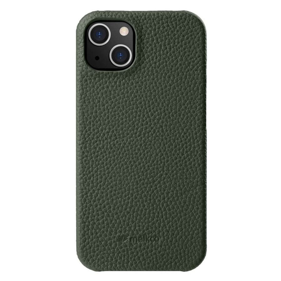 MELKCO For iPhone 15 Plus Case Genuine Leather Phone Cover