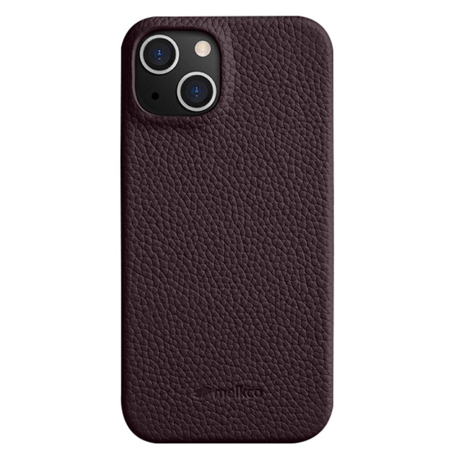 MELKCO For iPhone 15 Plus Case Genuine Leather Phone Cover