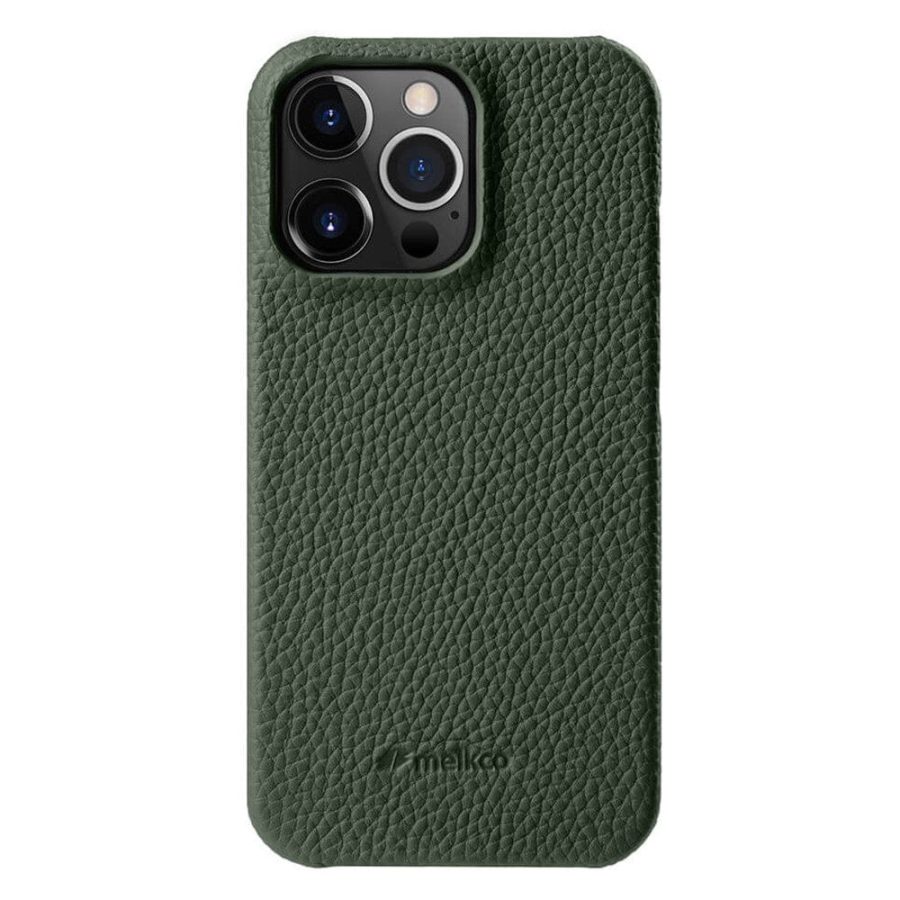 MELKCO For iPhone 15 Pro Max Case Genuine Leather Phone Cover