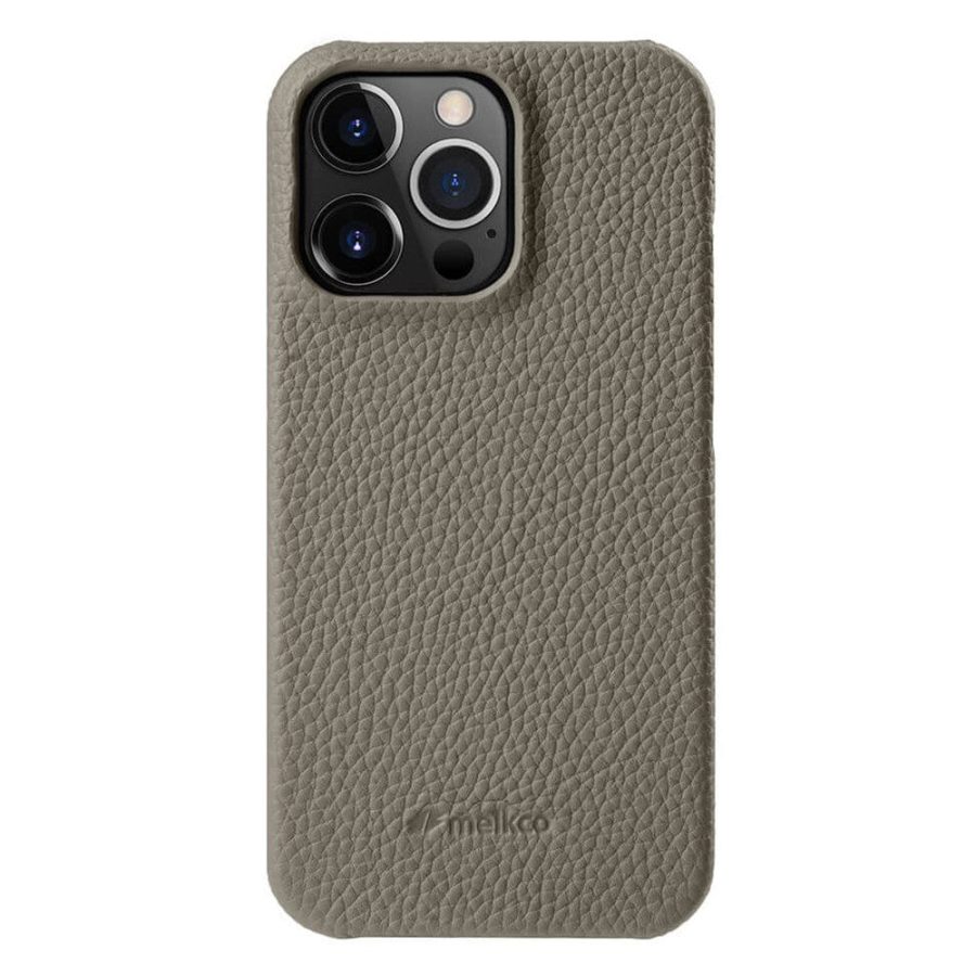 MELKCO For iPhone 15 Pro Max Case Genuine Leather Phone Cover