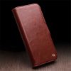 QIALINO for iPhone 15 Plus Case  Genuine Leather Wallet Magnetic Closure Phone Cover