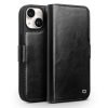 QIALINO for iPhone 15 Plus Case  Genuine Leather Wallet Magnetic Closure Phone Cover