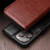 QIALINO For iPhone 15 Case Genuine Leather Stand Wallet Magnetic Closure Cover