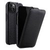 MELKCO For iPhone 13 Flip Case Genuine Leather Vertical Phone Cover