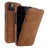 MELKCO For iPhone 13 Flip Case Genuine Leather Vertical Phone Cover