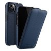 660155302C-1 MELKCO For iPhone 14 Flip Case Genuine Leather Vertical Phone Cover