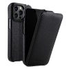MELKCO For iPhone 14 Pro Max Flip Case Genuine Leather Vertical Phone Cover