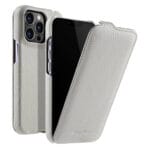 MELKCO For iPhone 13 Pro Max Flip Case Genuine Leather Vertical Phone Cover