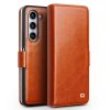 660155362B-1 QIALINO for Samsung Galaxy Z Fold5 Wallet Case Waxy Genuine Cow Leather Flip Phone Cover