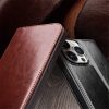 QIALINO For iPhone 15 Pro Max Case Genuine Leather Folio Wallet Phone Cover