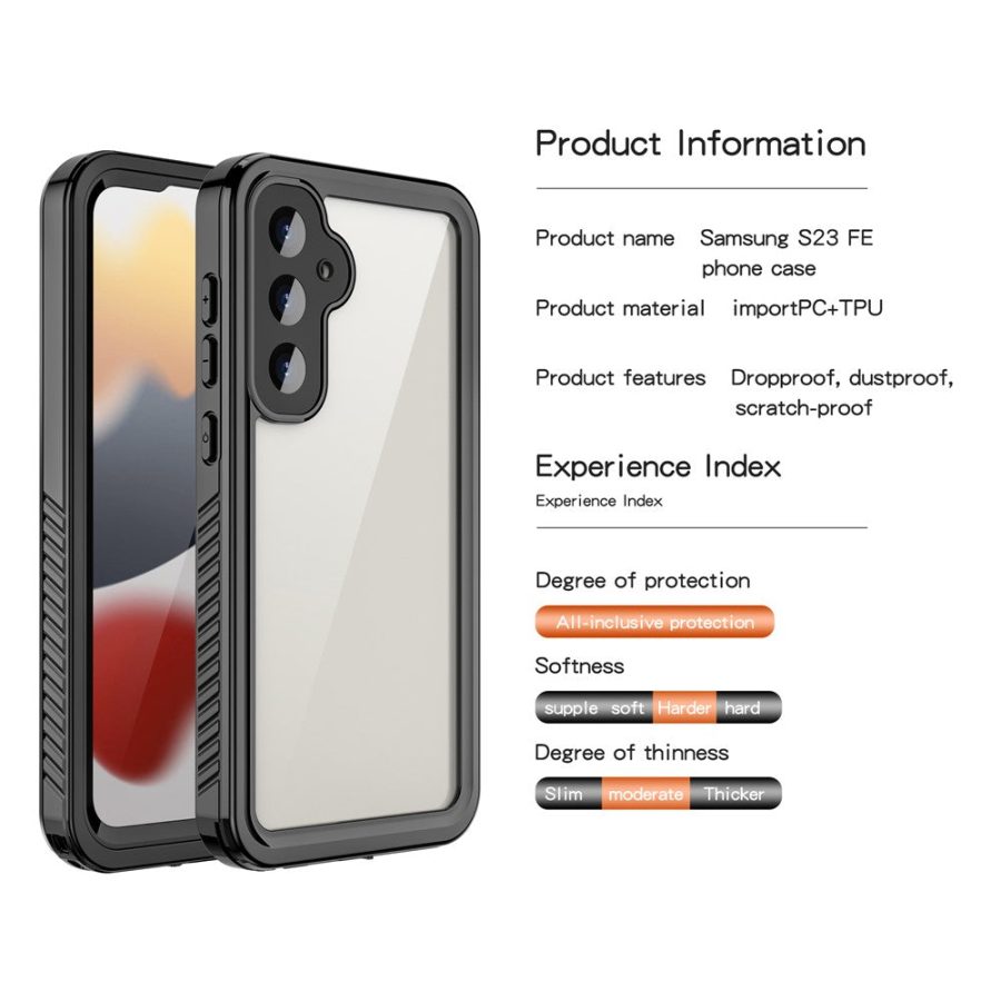 REDPEPPER FS Series for Samsung Galaxy S23 FE IP68 Waterproof Full Protection Clear Phone Cover