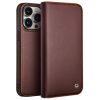 660160084B-1 QIALINO For iPhone 15 Pro Case Drop-Proof Genuine Leather Phone Stand Cover