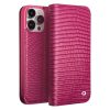QIALINO For iPhone 15 Pro Crocodile Texture Genuine Leather Cover Flip Stand Wallet Phone Case