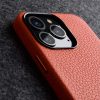 660161233A-3 MELKCO For iPhone 15 Pro Max Case Premium Genuine Leather Phone Cover | Compatible with MagSafe