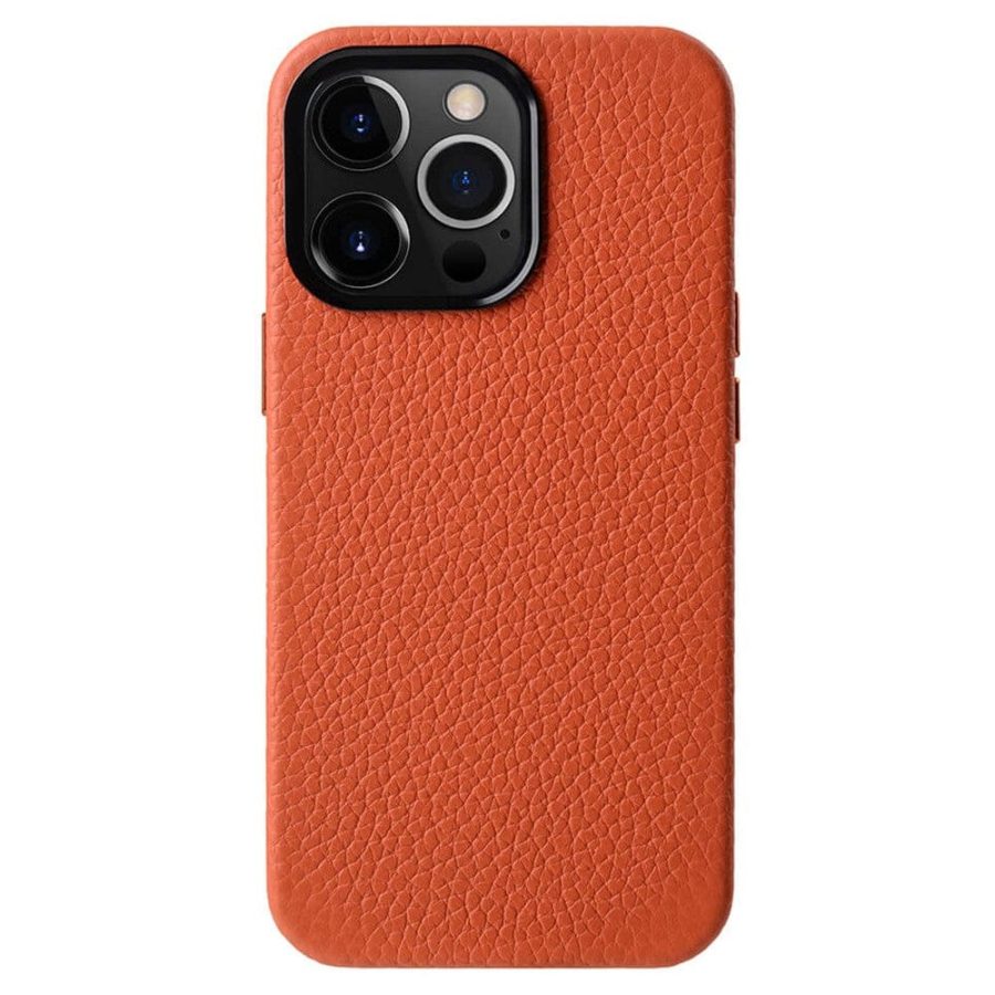 MELKCO For iPhone 15 Pro Case Premium Genuine Leather Phone Cover | Compatible with MagSafe