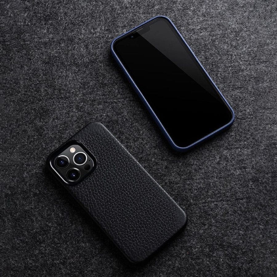 MELKCO For iPhone 15 Pro Case Premium Genuine Leather Phone Cover | Compatible with MagSafe