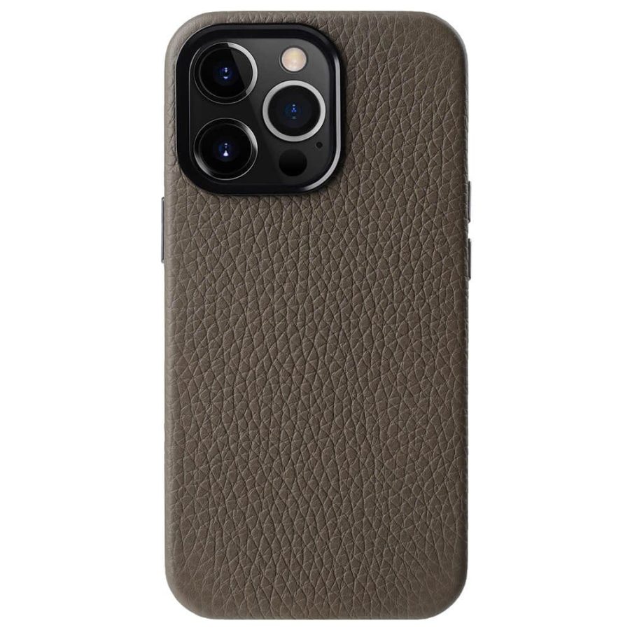MELKCO For iPhone 15 Pro Case Premium Genuine Leather Phone Cover | Compatible with MagSafe