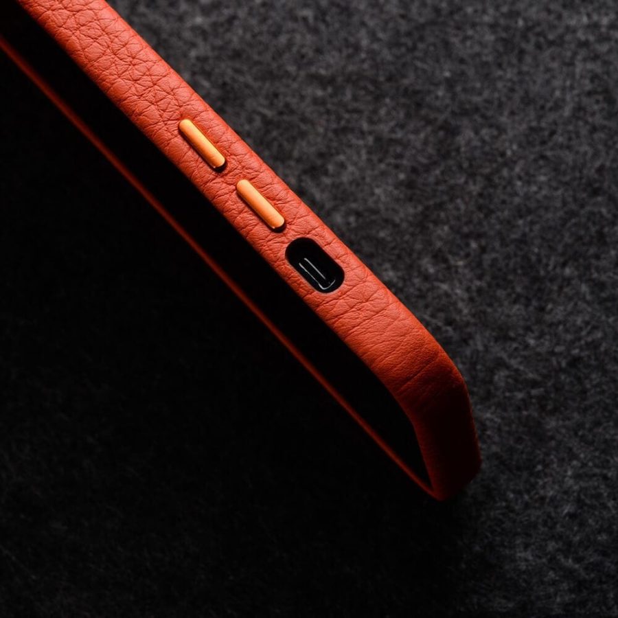MELKCO For iPhone 14 Case Premium Genuine Leather Phone Cover | Compatible with MagSafe
