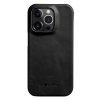 MELKCO For iPhone 15 Pro Case Waxy Genuine Leather Phone Cover