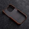 MELKCO For iPhone 15 Pro Max Case Waxy Genuine Leather Phone Cover