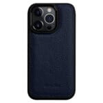 MELKCO For iPhone 15 Pro Max Case Genuine Leather Coated Phone Cover