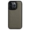 MELKCO For iPhone 15 Pro Max Case Genuine Leather Coated Phone Cover