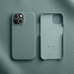 MELKCO For iPhone 14 Case Full-Wrap Genuine Leather Premium Phone Cover | Compatible with MagSafe