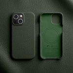 MELKCO For iPhone 14 Case Full-Wrap Genuine Leather Premium Phone Cover | Compatible with MagSafe