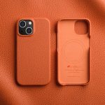 MELKCO For iPhone 14 Case Full-Wrap Genuine Leather Premium Phone Cover | Compatible with MagSafe