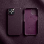 MELKCO For iPhone 14 Case Full-Wrap Genuine Leather Premium Phone Cover | Compatible with MagSafe