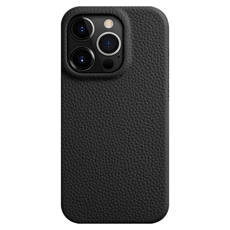 660161244B-1 MELKCO For iPhone 15 Pro Case Full-Wrap Genuine Leather Premium Phone Cover | Compatible with MagSafe