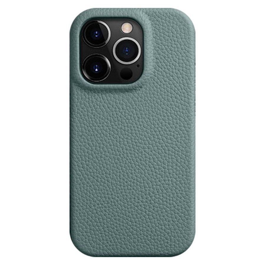 660161244C-1 MELKCO For iPhone 15 Pro Case Full-Wrap Genuine Leather Premium Phone Cover | Compatible with MagSafe