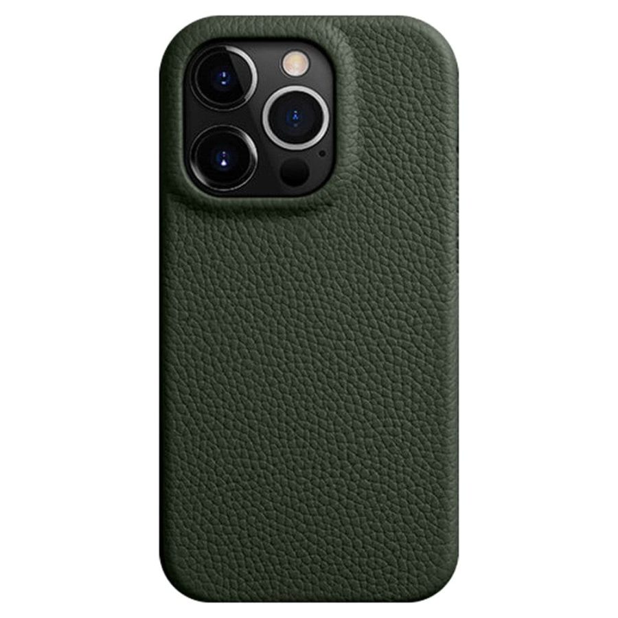 660161244E-1 MELKCO For iPhone 15 Pro Case Full-Wrap Genuine Leather Premium Phone Cover | Compatible with MagSafe