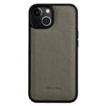 MELKCO For iPhone 14 Case Genuine Leather Coated Phone Cover