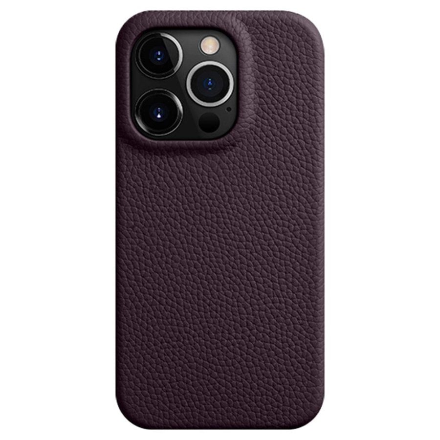 MELKCO For iPhone 15 Pro Max Case Full-Wrap Genuine Leather Premium Phone Cover | Compatible with MagSafe
